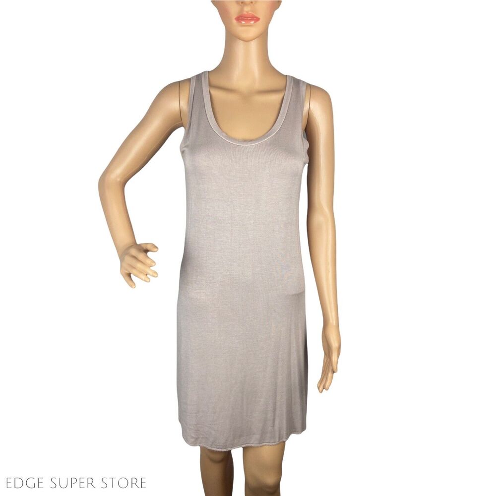 Angela Davis Gray Stretch Sleeveless Scoop Neck Casual Tank Dress Size Medium